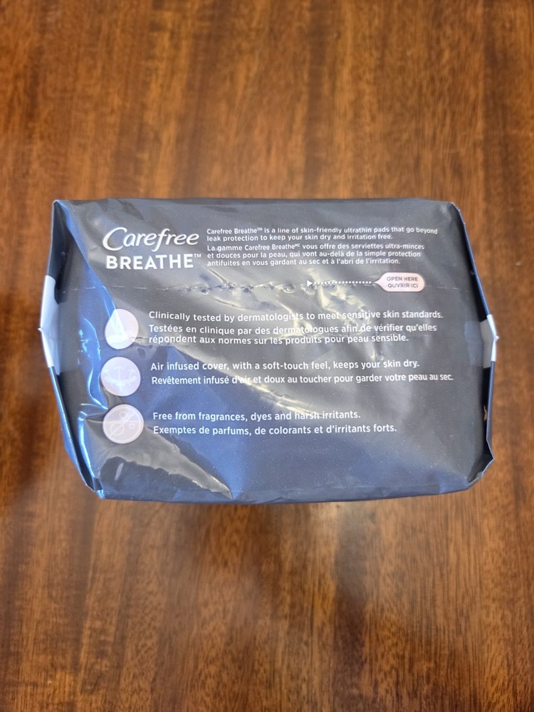 Carefree Breathe Ultra Thin Pads Regular Absorbency 16 Count