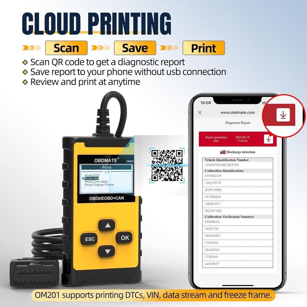 Compact OM201 Check Engine Code Reader: Your Essential OBDII Diagnostic Partner