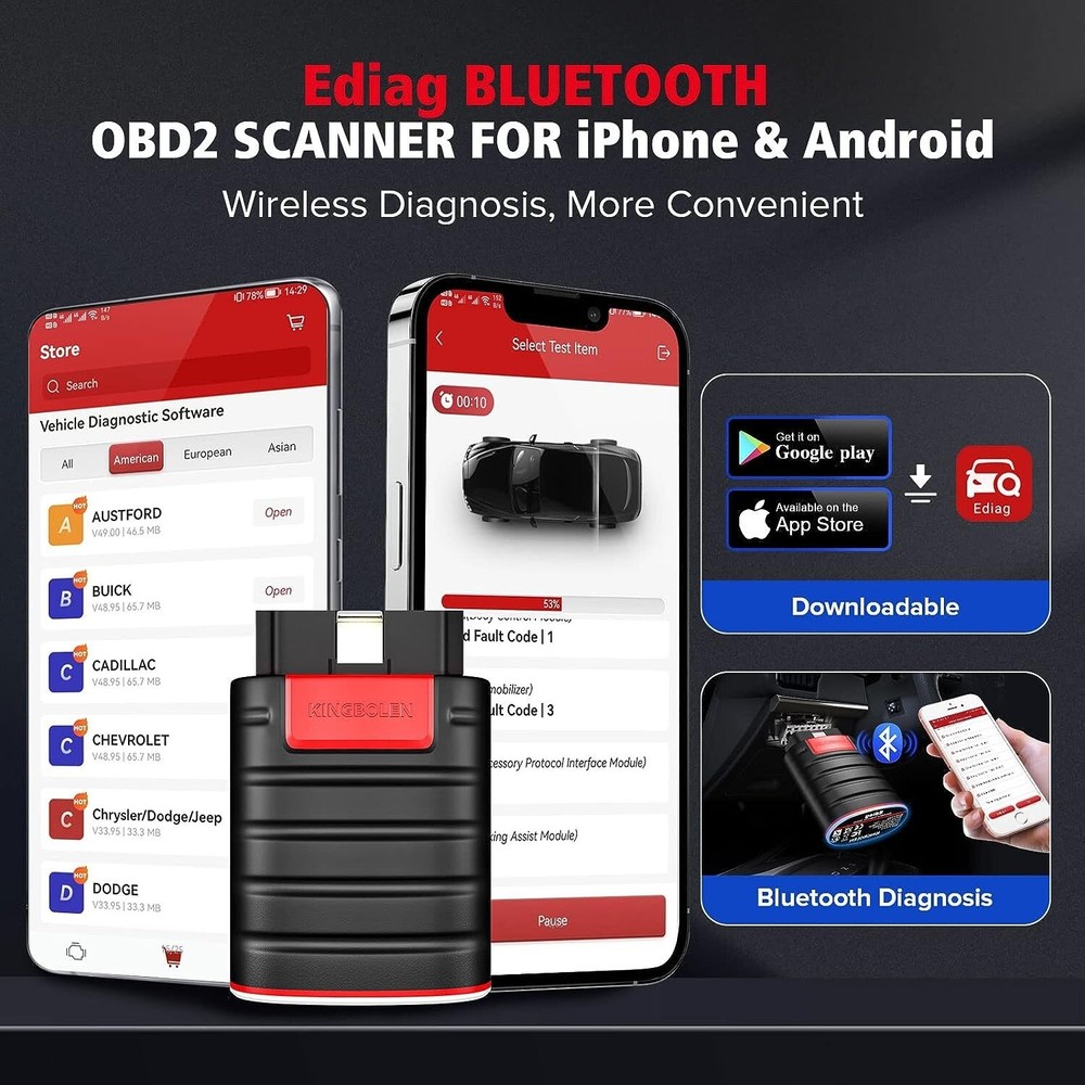 Kingbolen Ediag Bidirectional All System Scanner Car Diagnostic Tool Key Coding