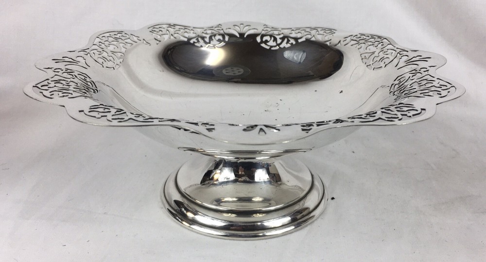 Antique Comport Bowl, Dish Openwork Silver Plate, William Hutton - Sheffield