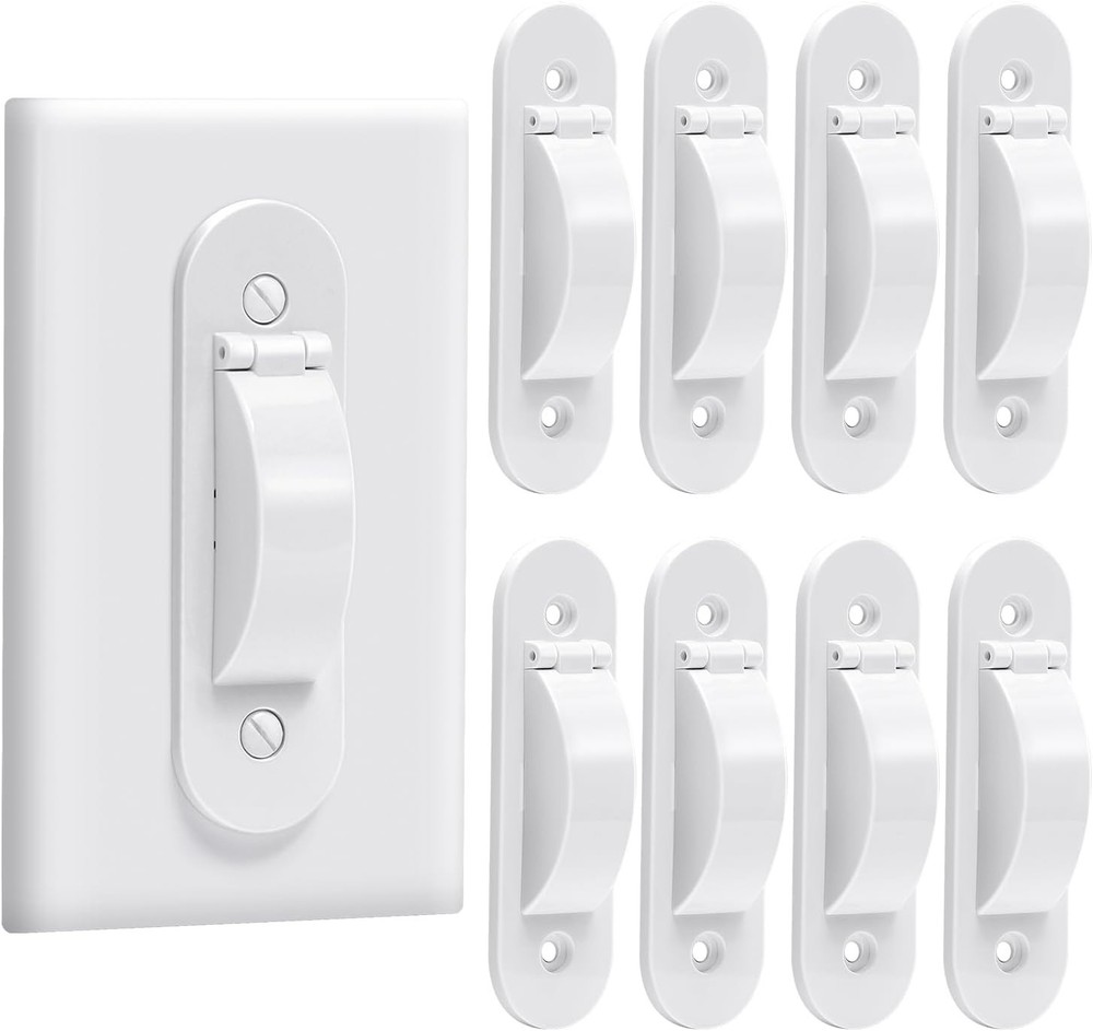 8-Pack Child Proof Light Switch Guards: Toggle Protection in White