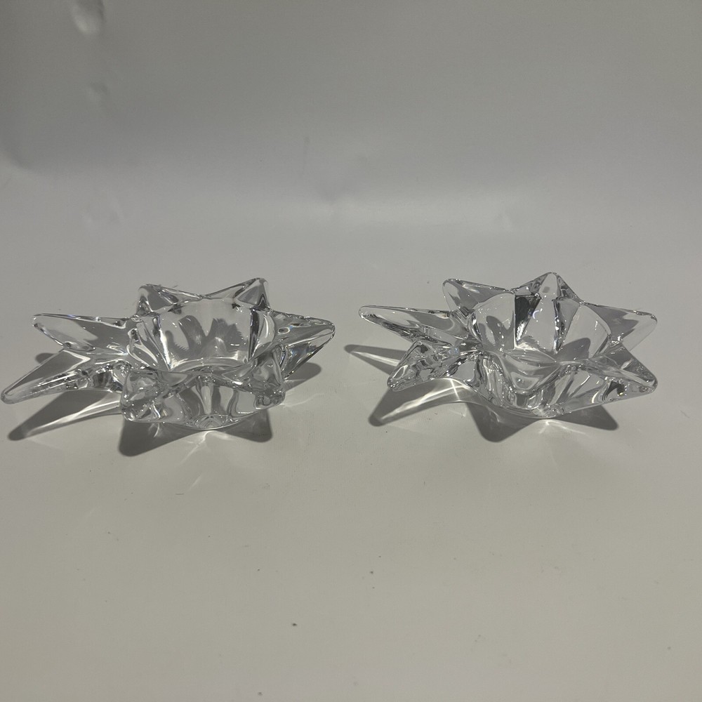 2 Crystal Star Shaped Candleholders
