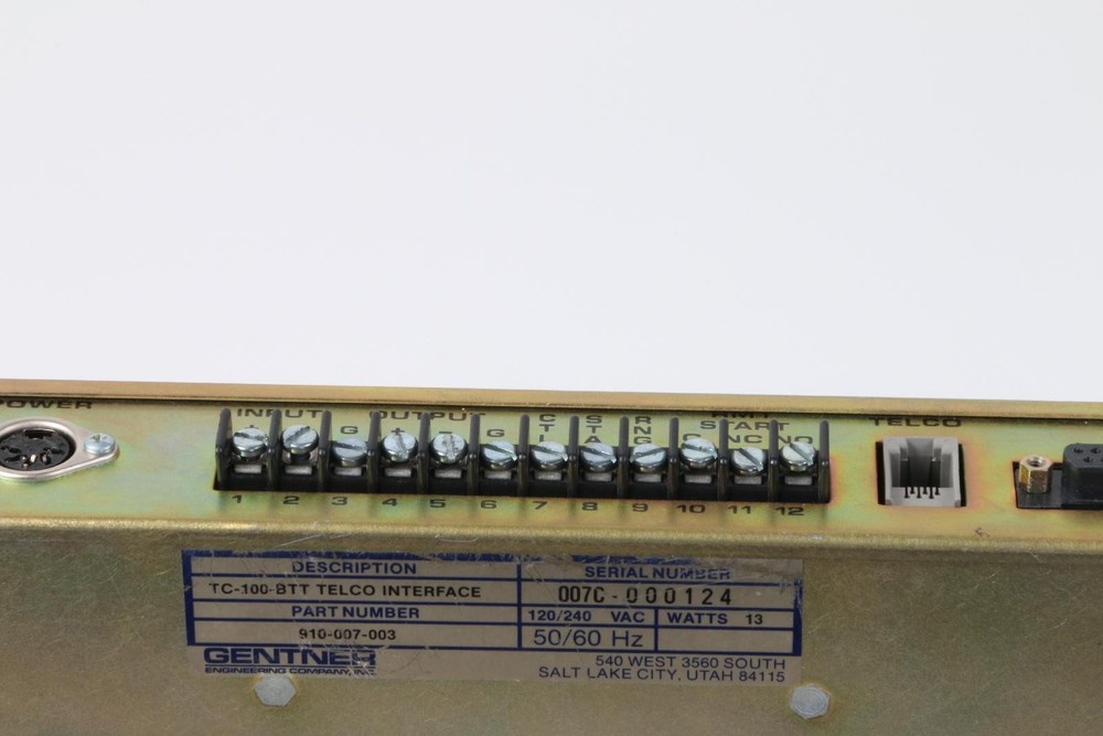Gentner TC-100 TC-100-BTT Telco Interface Telephone System