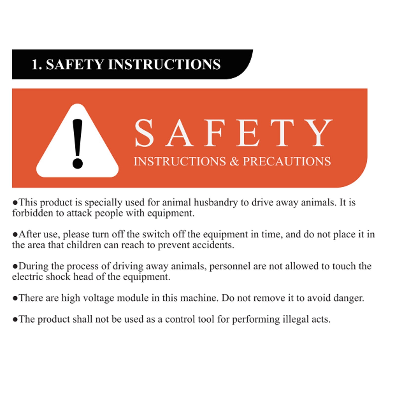 Rechargeable Livestock Prodw/ LED Electric Cattle Prod Stick 35cm/13.77in