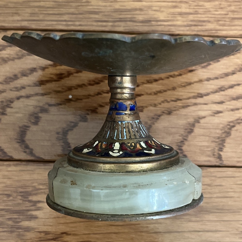 French Champleve Enamel Bronze Three Piece set