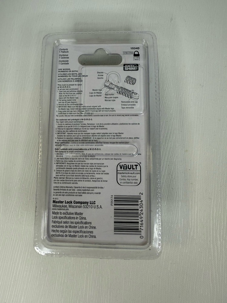 Master Lock Password Plus Letters And Numbers