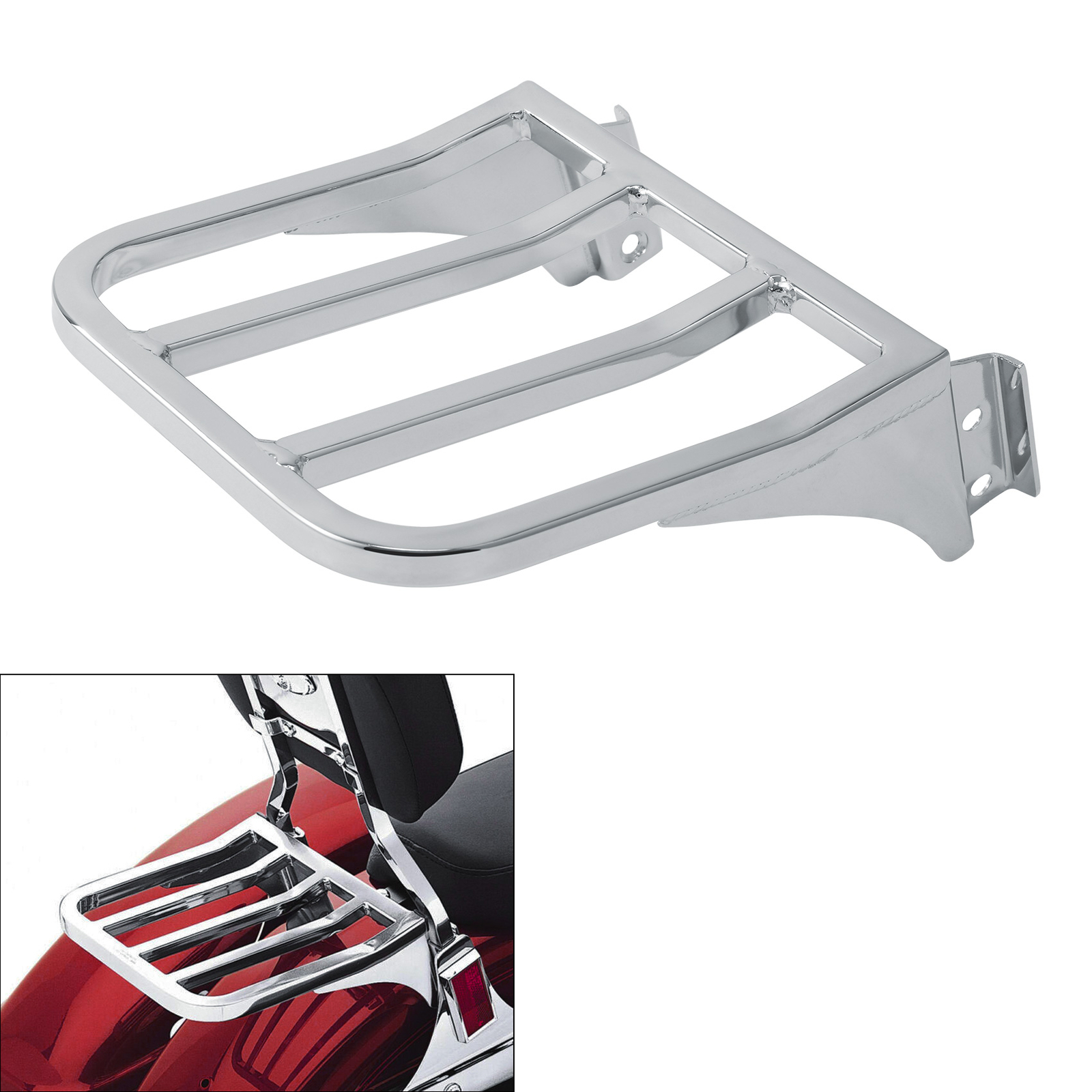 Detachable Rear Backrest Luggage Rack For Harley Heritage Softail Dyna Fatboy US