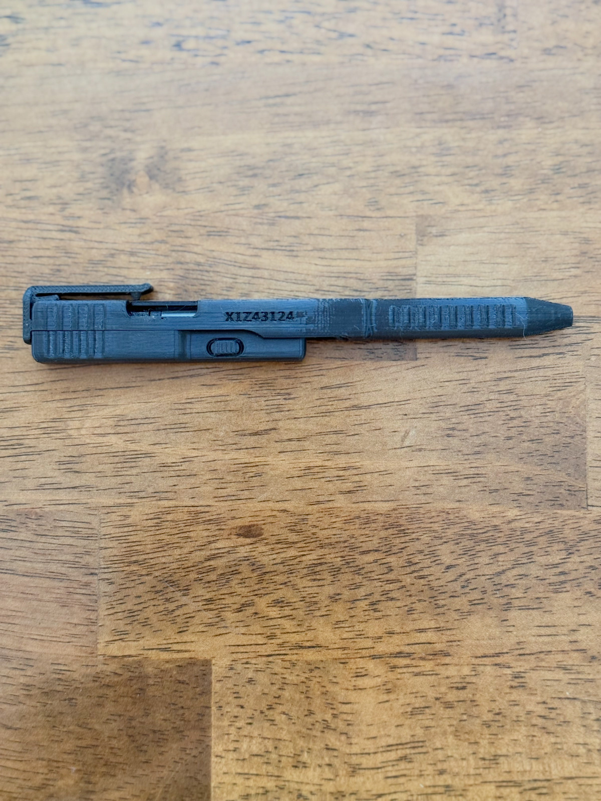 Glock style Tactical slide action ballpoint pen. Blue ink availible!
