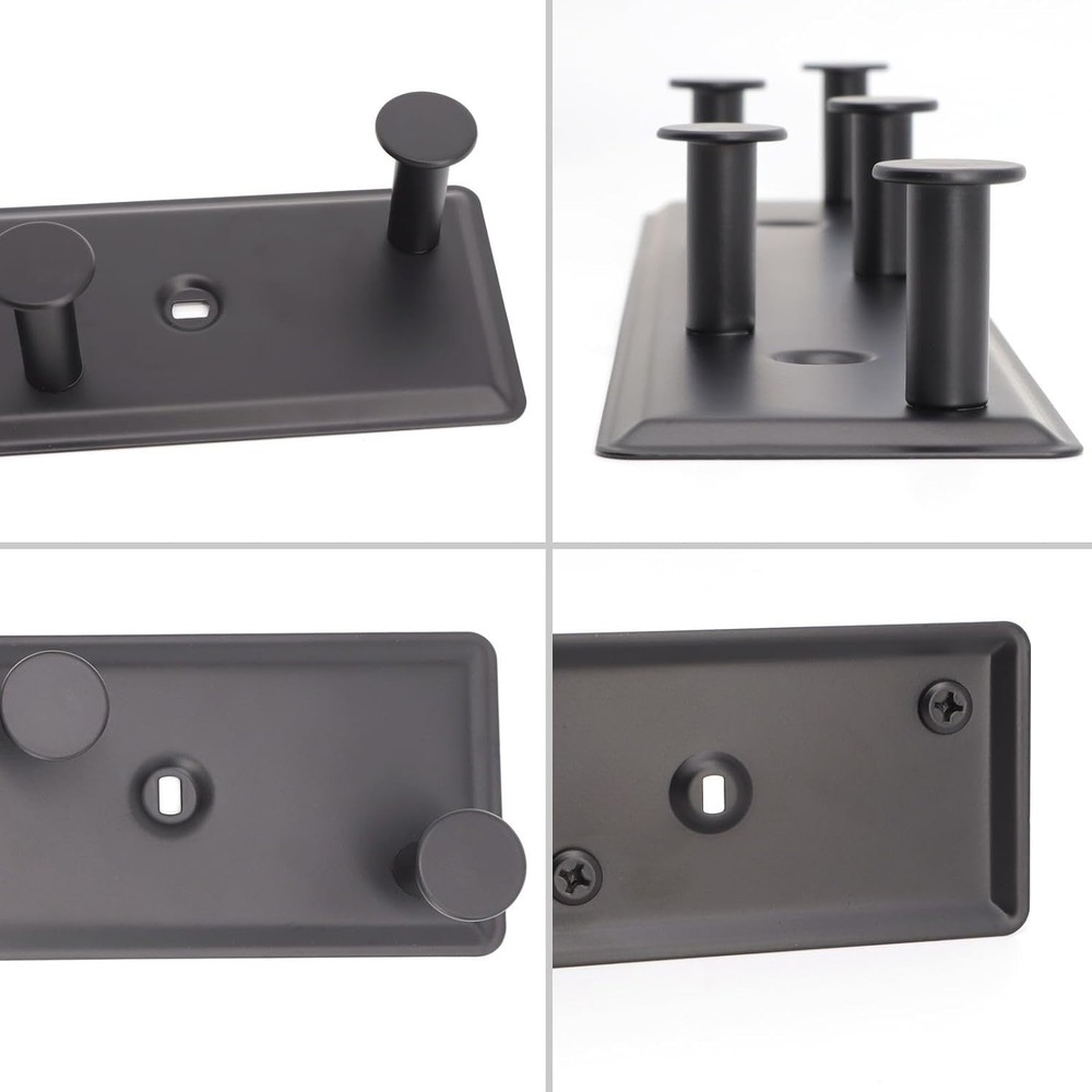 Rustproof Wall Coat Rack with 5 Hooks - Elegant Storage Solution for Home