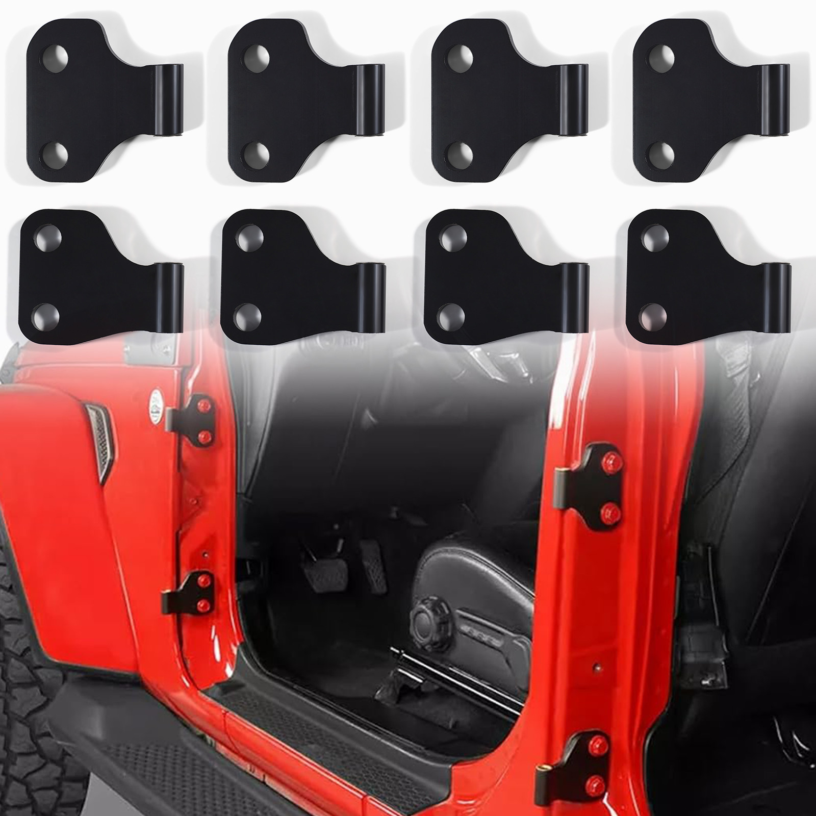 Hooke Road 16Pcs Door Hinges Replacement Fit 18-25 Wrangler Jeep JL Gladiator JT
