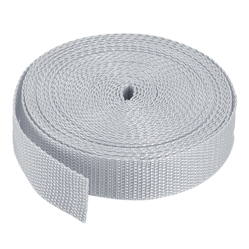 Lightweight Polypropylene Webbing Strap 1" 10 Yards Silver Grey Strapping