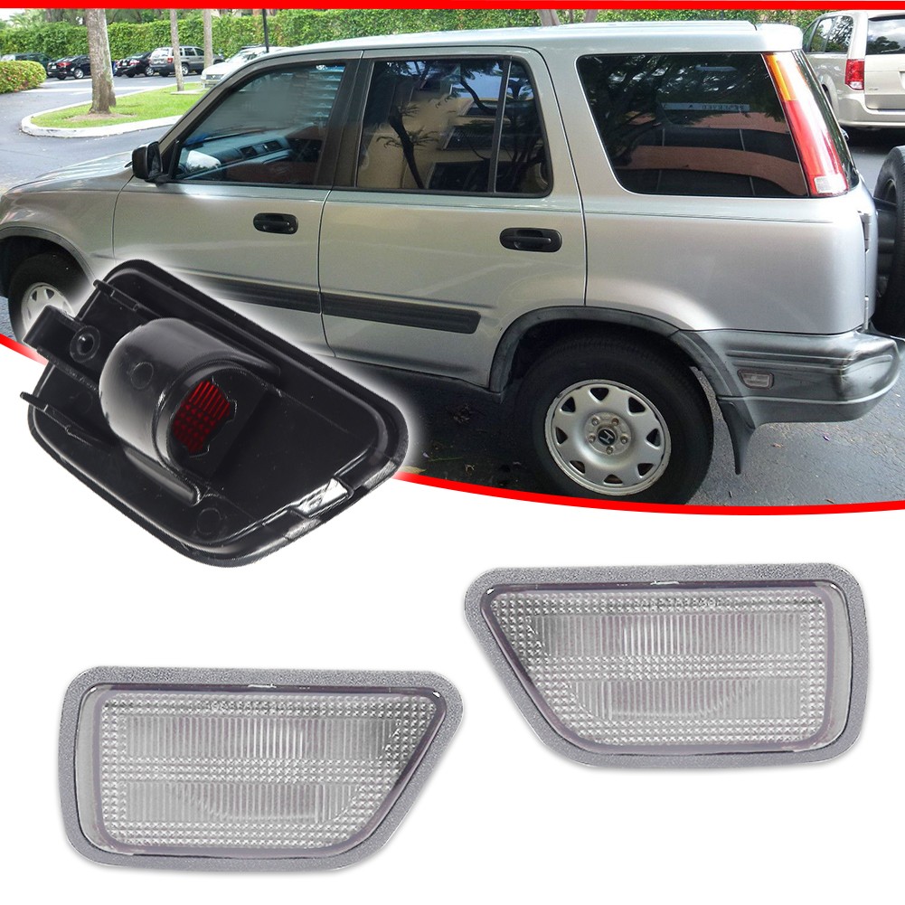 2PCS Clear Lens Rear Bumper Side Marker Light Lamps For 1997-2001 Honda CR-V CRV