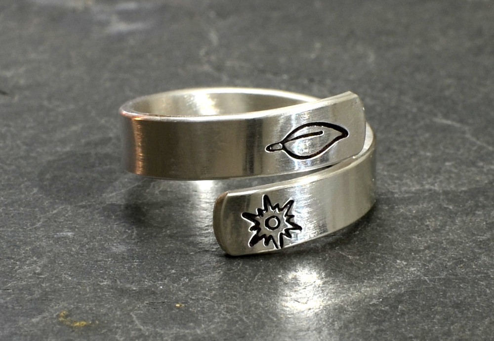 Sterling silver namaste bypass ring