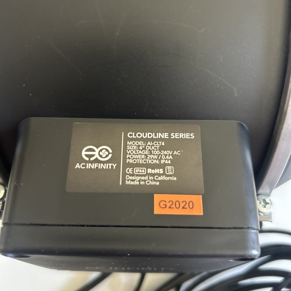 AC Infinity Cloudline T4 4” Inline Duct Fan AI-CLT4 Replacement Unit Tested