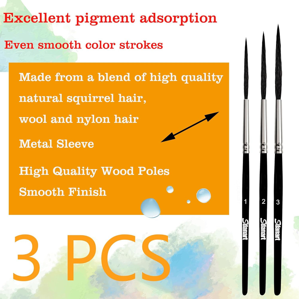Scroll Pinstriping Brush 3 PCS High Performance Script Pinstripe Brushes Made