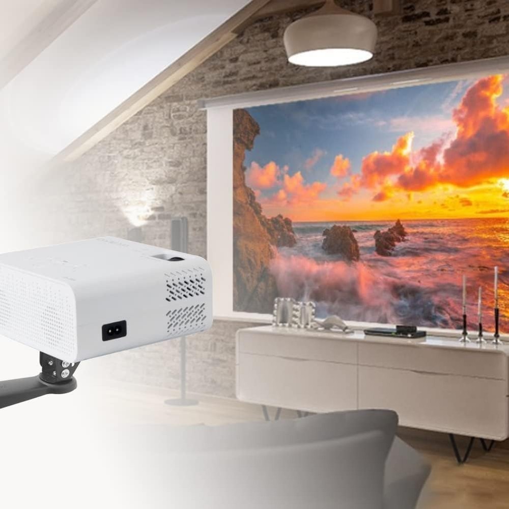 Versatile 360° Adjustable Mini Projector Mount - Space-Saving Design in Black
