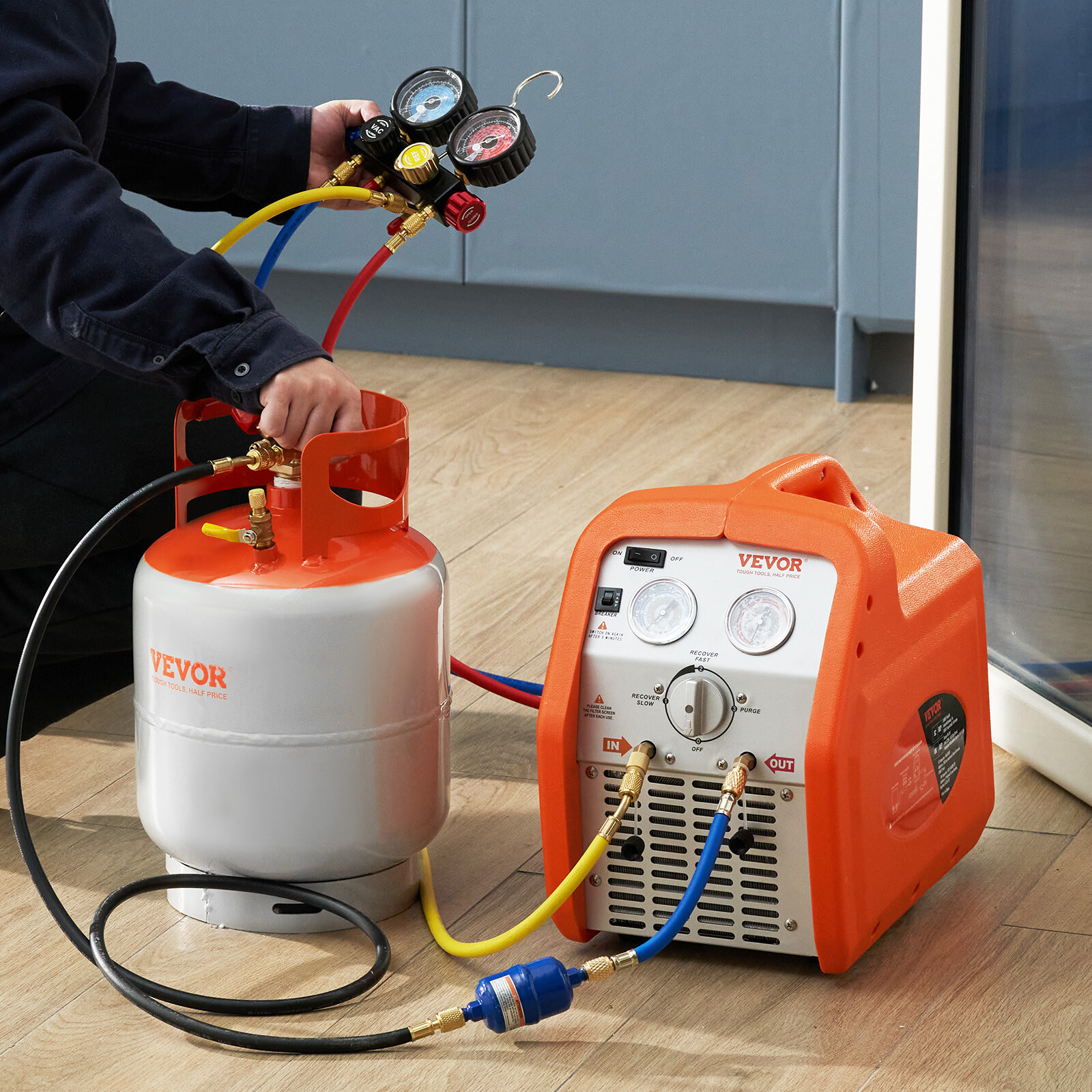 VEVOR Refrigerant Recovery Reclaim 50lb Cylinder Tank 400 PSI liquid Rated