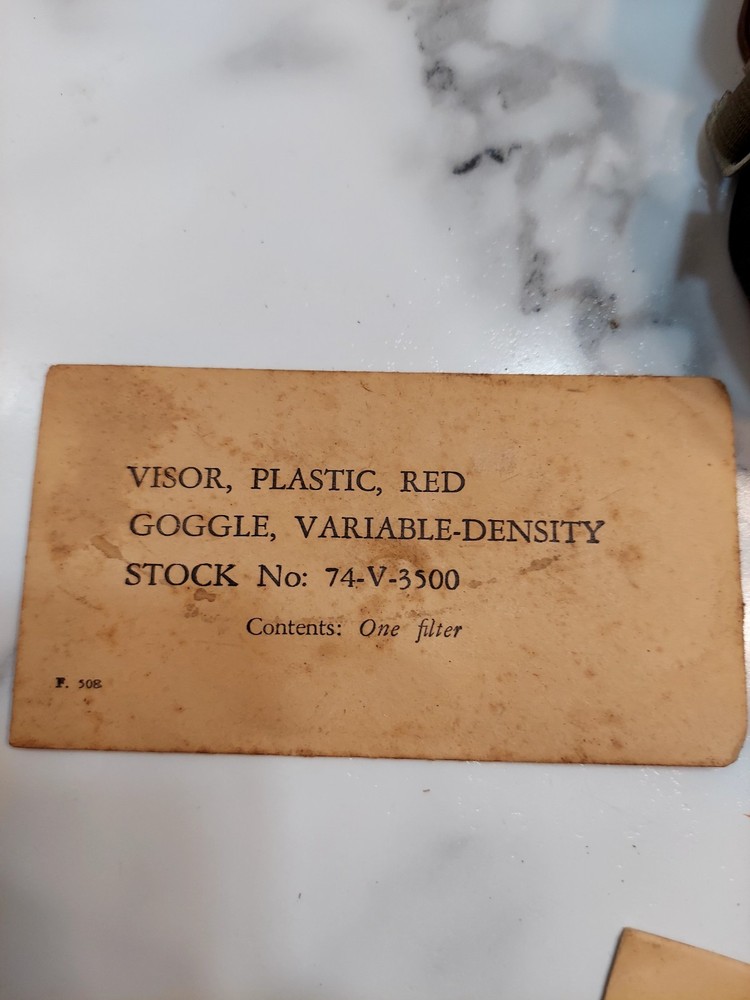 Antique WWII Goggles Variable Density With Tin & 3 Filters FAIR