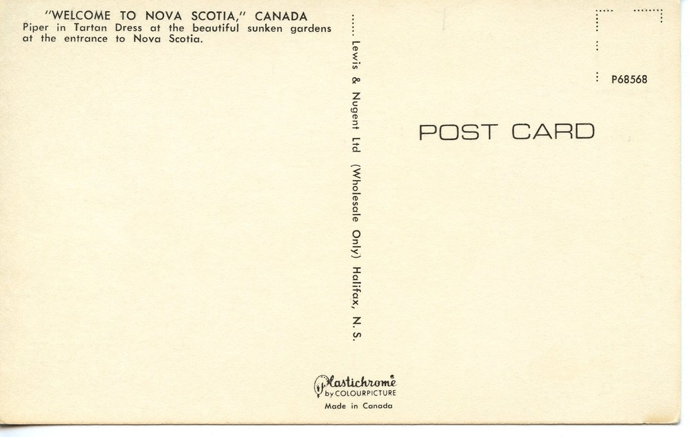 "WELCOME TO NOVA SCOTIA" - CANADA - PC93