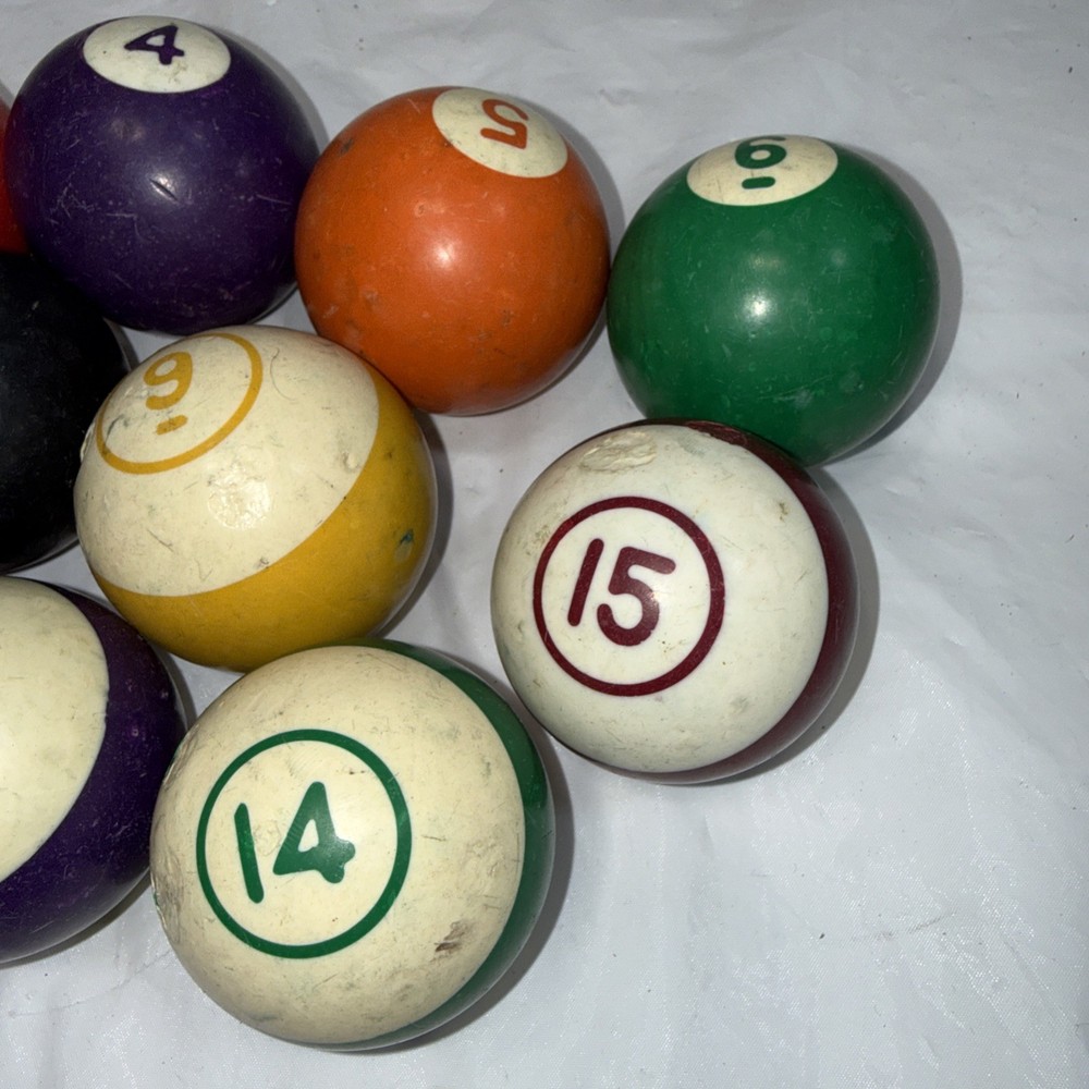 Vintage Striped & Solid Pool Ball Billiard 2 1/4" Replacement Balls Missing 11