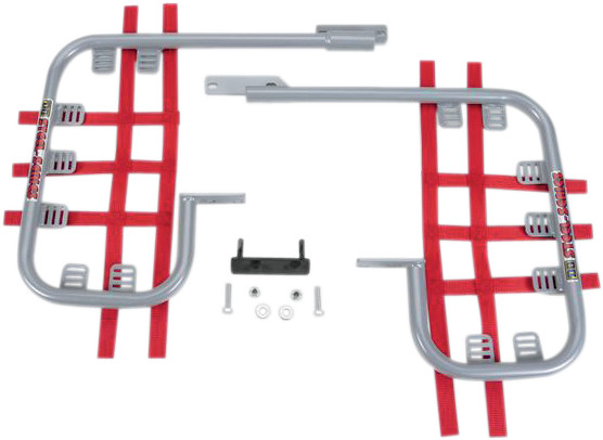 DG Performance Steel Nerf Bars Silver Bar - Red Web 54-2500