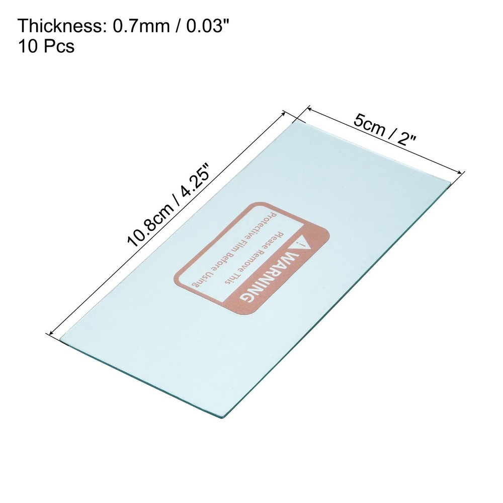 10pcs 4.25 x 2'' Right Angle Welding Protection Lens Replacement, Clear