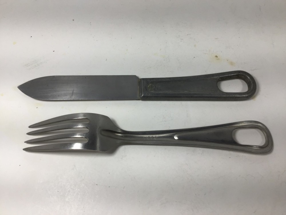 US MESS KIT UTENSIL KNIFE & FORK SET