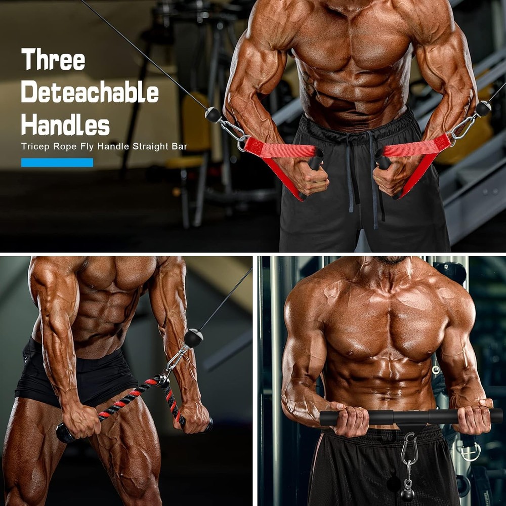 Gym Weight Cable Pulley System LAT Pull Down Home Workout Kit