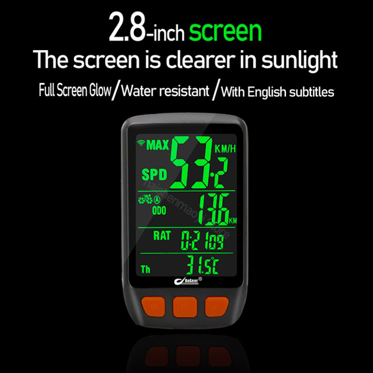 Wireless Bike Computer Speedometer Bicycle LCD Touch Screen Odometer Waterproof