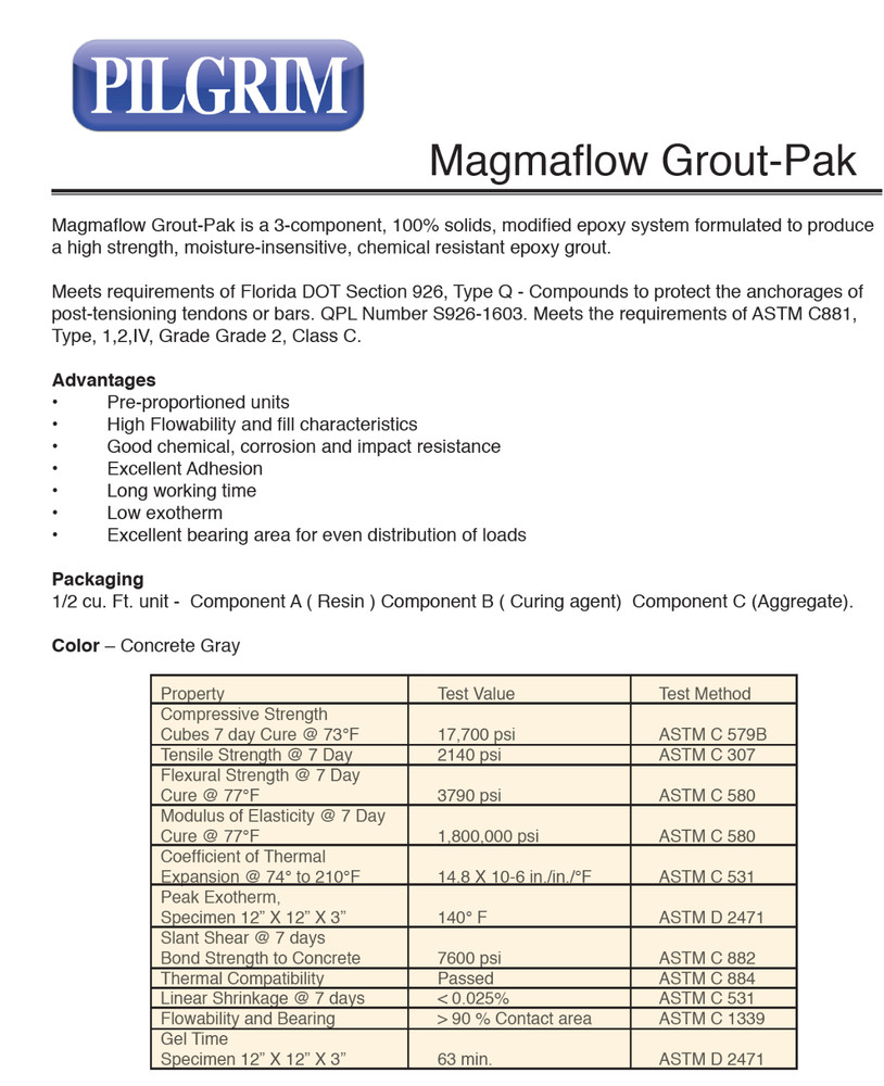 Magmaflow Grout Pak