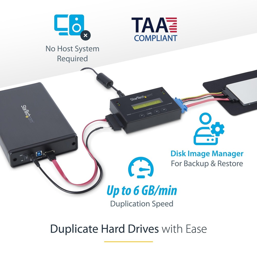 StarTech 2.5/3.5? SATA Hard Drive Duplicator w/ Multi HDD/SSD Image Backup