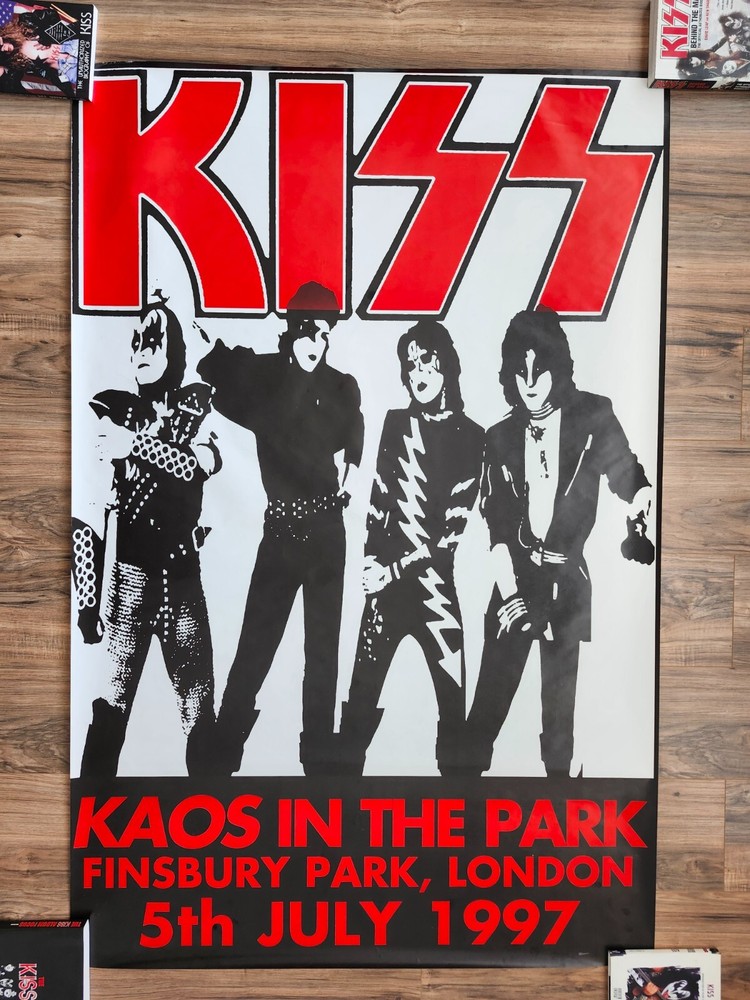 KISS RARE Vintage 1997 London LARGE 40x60 Subway Poster Kaos In The Park NICE!
