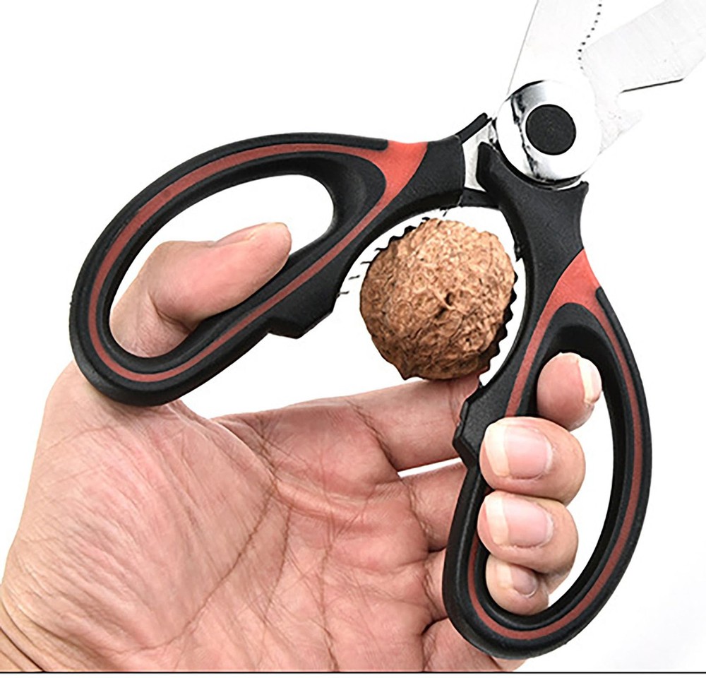 Kitchen Scissors 8" Stainless Steel 2 Pcs Black Red & White - Sharp Utility