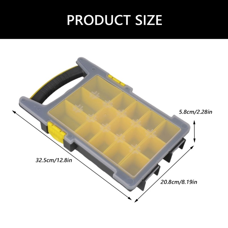 Compact 14 Compartment Utility Box For Various Small Tool And Accessories