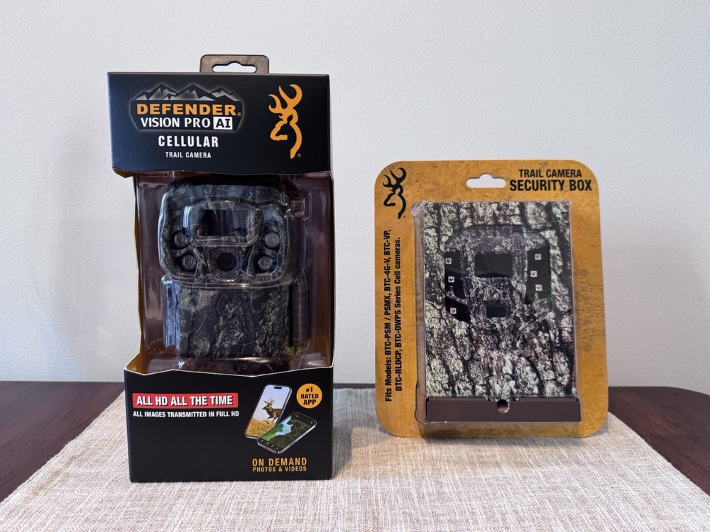 NEW Browning Defender Vision Pro HD AI Cellular Trail Camera with Security Box