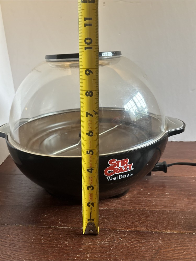 West Bend Stir Crazy 6 Quart Electric Popcorn Maker Corn Popper 82306 Tested