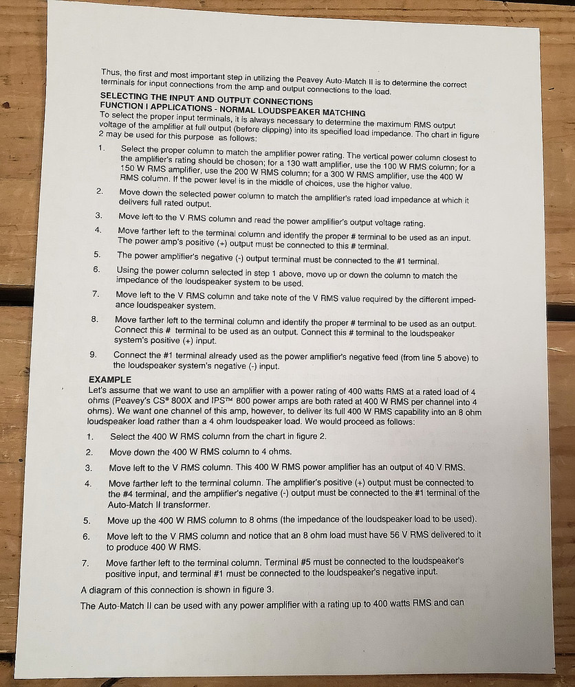 Peavey Automatch II transformer