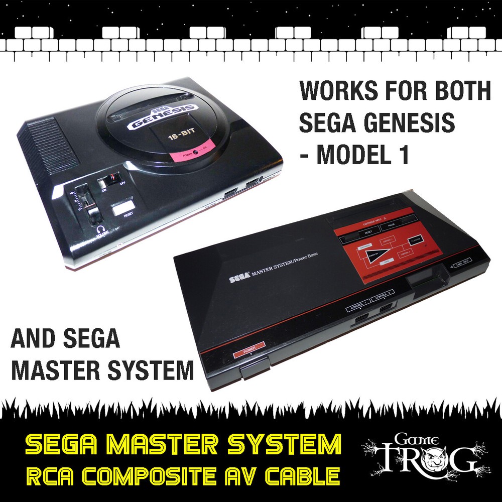 SEGA Master System - Model 1 - RCA Composite Audio Video AV Cable