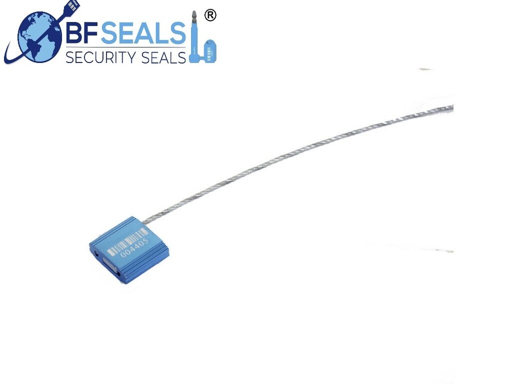 CABLE Security Lock Seal w. 2.4mm-12", 150 pcs., Numbered / Barcode, BLUE