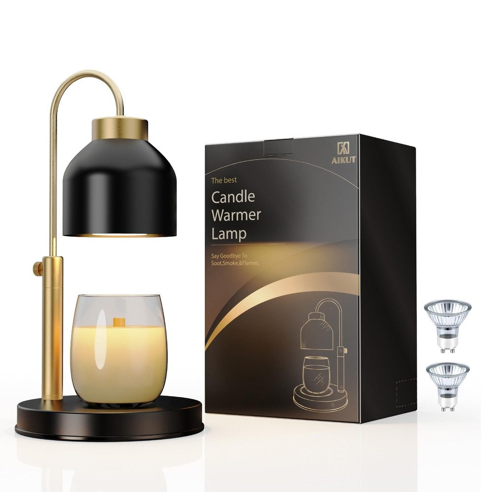 Candle Warmer Lamp, 2 Bulbs, Timer & Dimmer, Height Adjustable, Compatible wi...