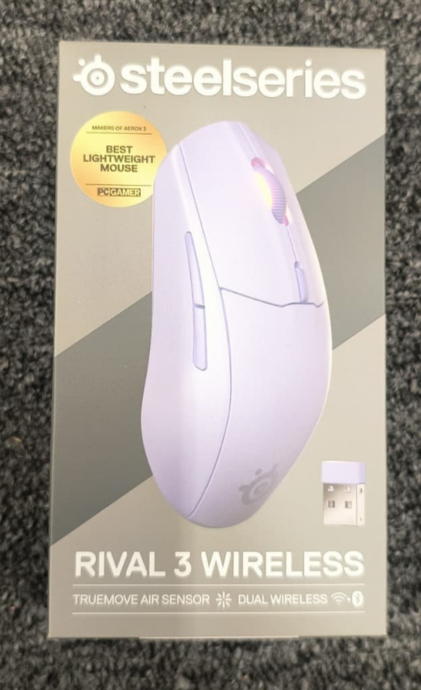 SteelSeries Rival 3 Wireless Gen 2 Mouse – Lavender, Brand New
