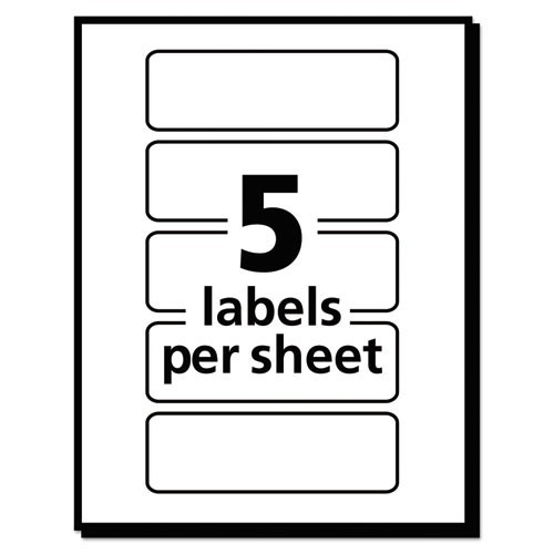 Avery Removable Multi-Use Labels, 1 x 3, White, 5/Sheet, 50 Sheets/Pack, (5436)