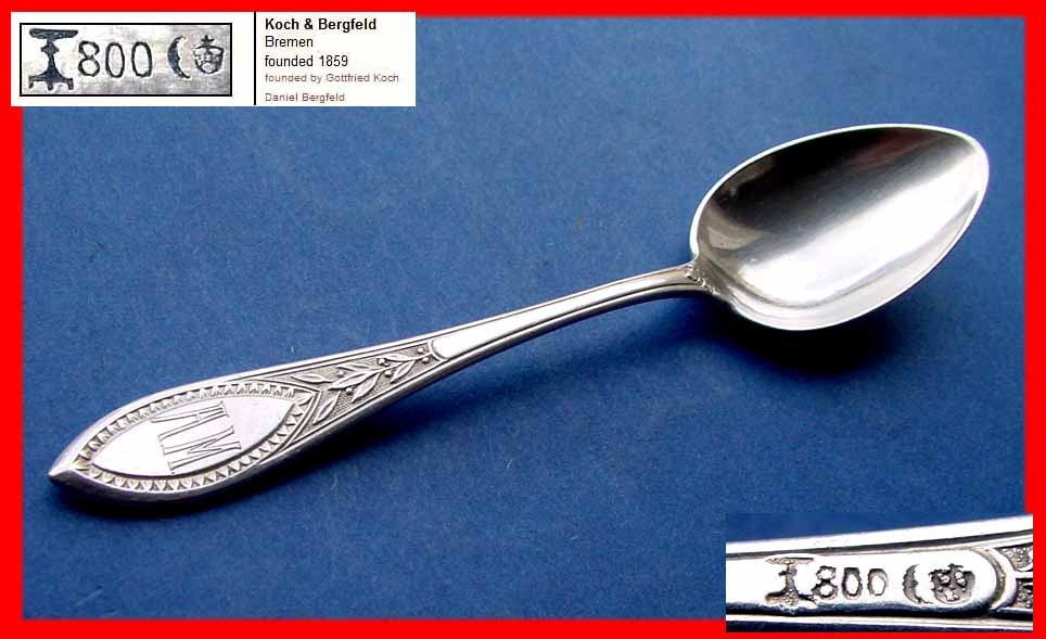 1. Solid Spoon by Koch & Bergfeld, 800 Silver D851