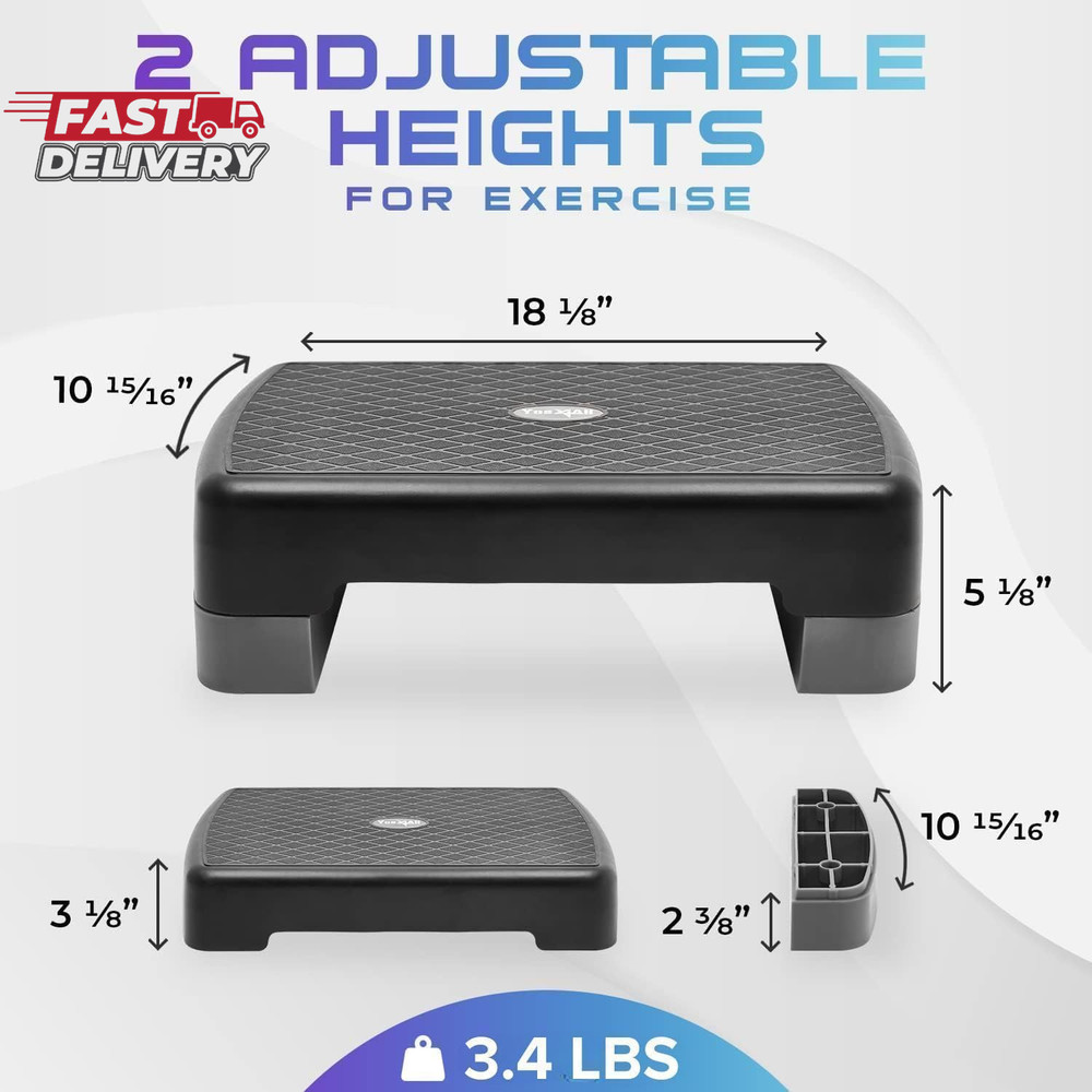 Yes4All Aerobic Exercise Step Platform, Exercise Stepper with Risers for Cardio