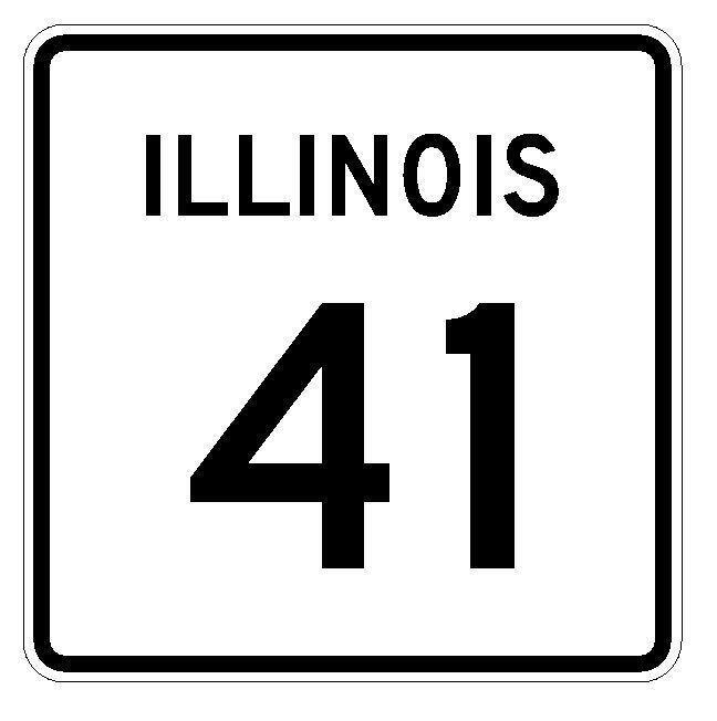 Illinois State Route 41 Sticker Decal