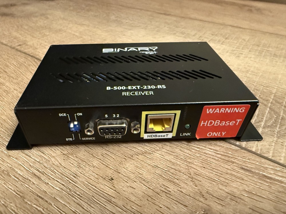 Binary B-500-EXT-230-RS HDBaseT Receiver HDMI Extender - Powers on but Untested