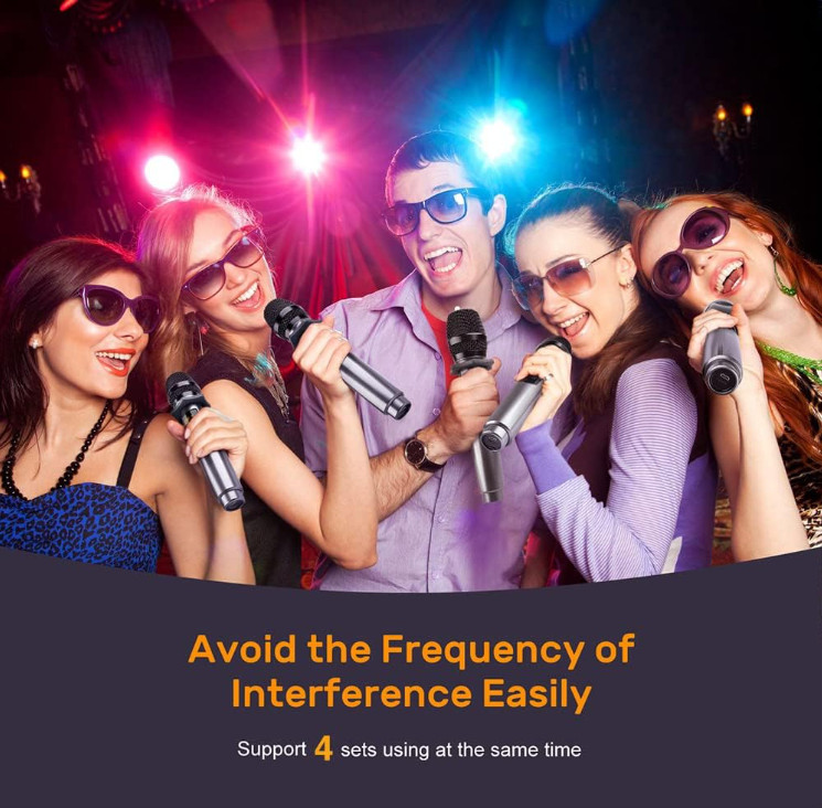Sistema de Micrófonos Inalámbricos Recargables Duales con Receptor Karaoke,Nuevo