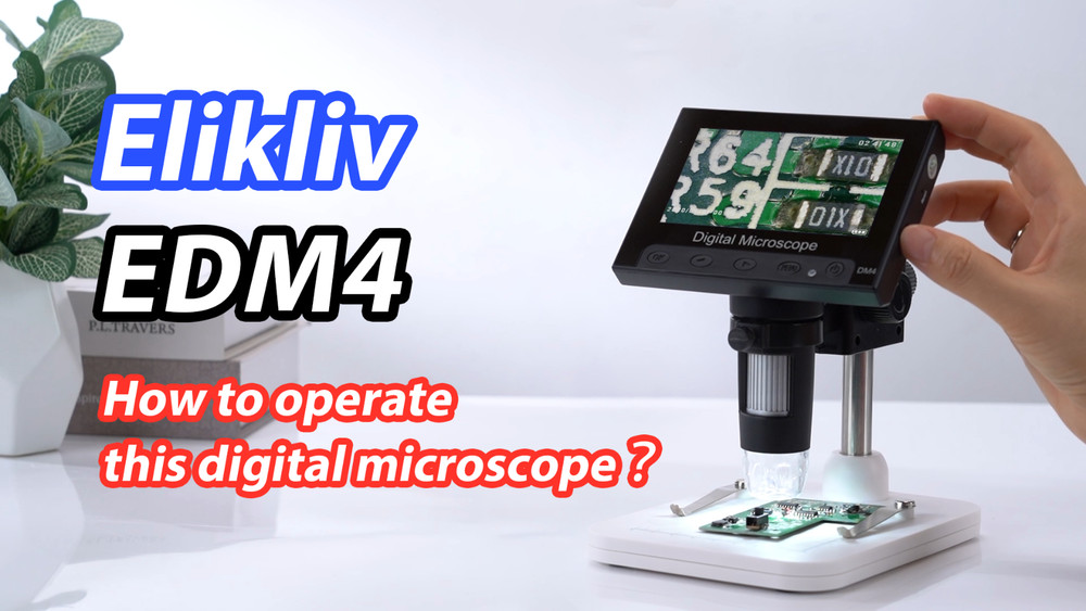 Digital Coin Microscope 1000x Magnification, 8 LED Lights, PC/Mac Compatible, 4.