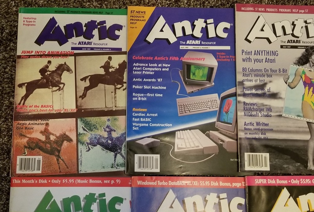 1986-88 Antic Atari / Analog Computing Magazines Computer vtg LOT Collection 80s