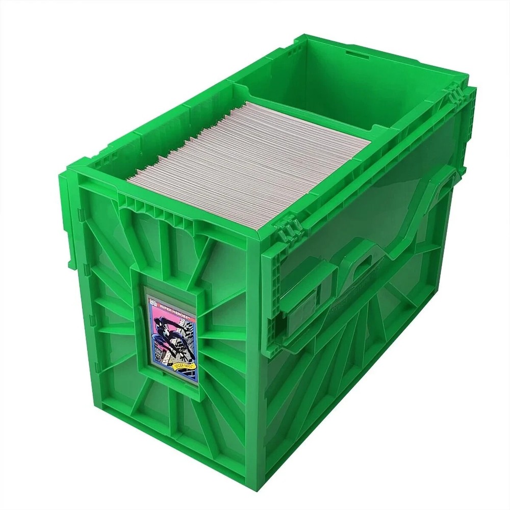 2 BCW Green Short Comic Book Bin -Heavy Duty Acid Free Plastic Stackable Box